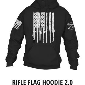 NWT Grunt Style Rifle Flag Hoodie!🖤